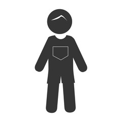 Grandfather in pictogram design, isolated flat icon with black and white colors.