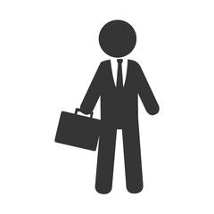 Businessman pictogram isolated flat icon, vector illustration graphic design.