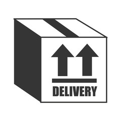 Box in black and white colors, vector illustration graphic.