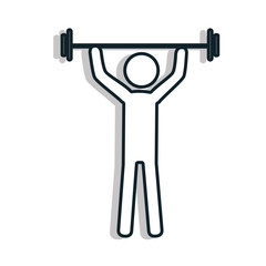 Man doing exercise pictogram design, isolated flat icon vector illustration.