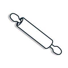 Bakery rolling pin isolated flat icon, vector illustration graphic design.