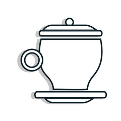 Delicious coffee served on porcelain cup, vector illustration graphic.