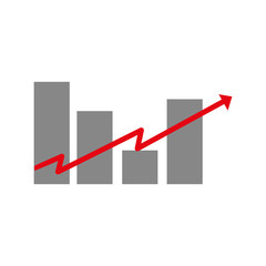 Financial growing statistics graphic isolated flat icon, vector illustration.
