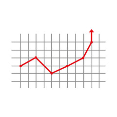 Financial growing statistics graphic isolated flat icon, vector illustration.