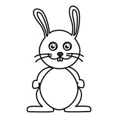 Rabbit cute pet graphic design, vector illustration isolated icon.