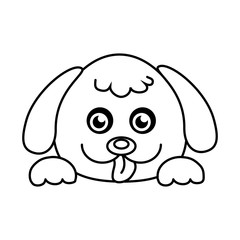 Dog cute pet graphic design, vector illustration isolated icon.