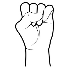 Hand simbolizing a gesture, isolated flat icon vector illustration.