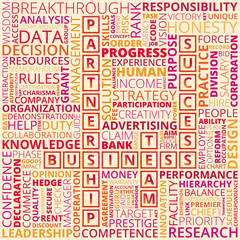 Colorful business and finance words on light background