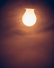 bulb lamp warm light in fog