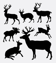 Deer wild animal silhouette. Good use for symbol, logo, web icon, mascot, avatar, sticker design, sign, or any design you want. Easy to use.