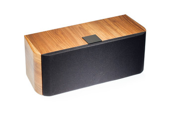 central channel speaker, home theater audio component, isolated on white