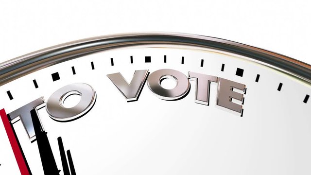 Time to Vote Democracy Election Clock Words 3d Animation