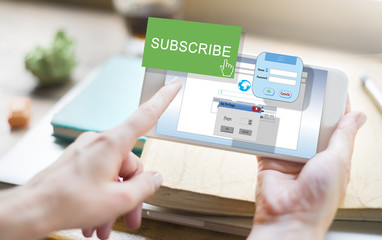 Subscribe Member Register Social Media Feed Concept