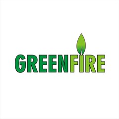 green fire flame logo design
