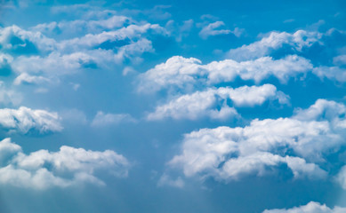 Aerial view of cloud and sky from airplane,Nature background