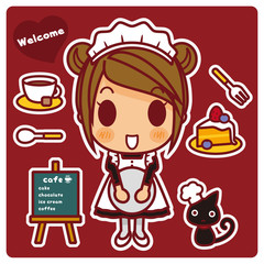 オンナノコ+カフェ店員 ベリー系