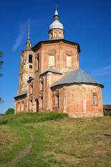 Summer landscape in Suzdal, Boris and Gleb church