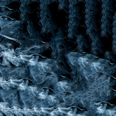 White smoke on black background