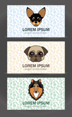 business card templates set of a small veterinary clinic, dog br