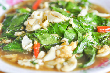 stir-fried melinjo vegetable and stir-fried or stir-fried vegeta