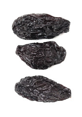 Prunes on a white background