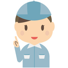 作業員　かわいい　上半身　制服