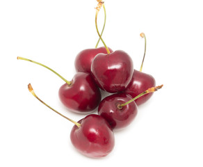 Obraz na płótnie Canvas red cherries on a white background