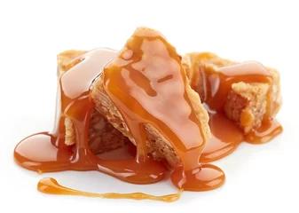 Photo sur Plexiglas Bonbons caramel and oat cookies with caramel sauce