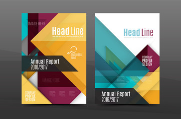Colorful geometric A4 business print template