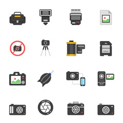 Color icon set - camera and accessory