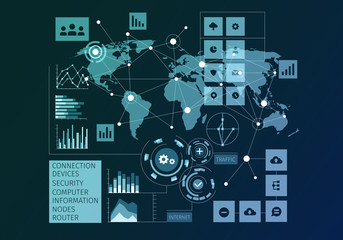 Social network concept . Mixed media