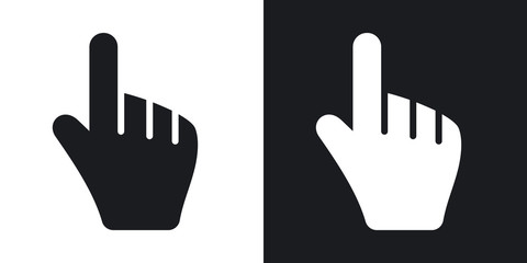 Obraz premium Hand cursor, stock vector. Two-tone version on black and white background