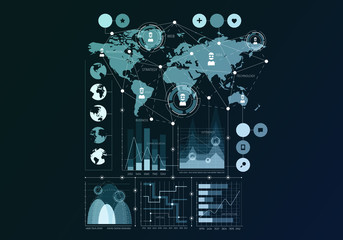 Obraz premium Social network concept . Mixed media