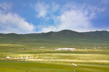  The ger camp  in a large meadow at Ulaanbaatar , Mongolia
