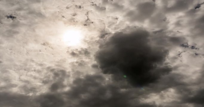 Cloudscape with gray rain clouds , time lapse. 4k