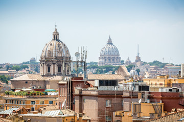 Fototapeta na wymiar Cityscape of Rome with Vatican Dome, Italy