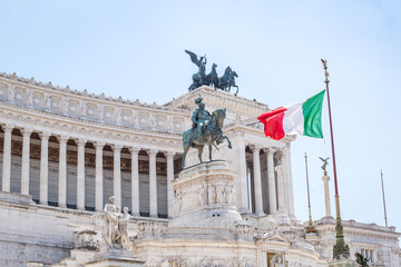 Fototapeta na wymiar National Monument to Victor Emmanuel II, Piazza Venezia in Rome,