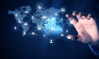 Social networking scheme . Mixed media