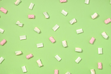 Marshmallows flat lay