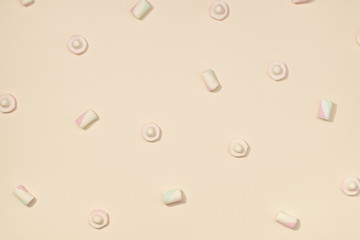 Marshmallows flat lay