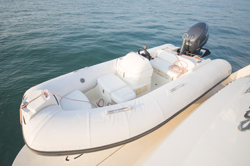 inflatable boat on the sea