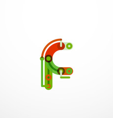 Linear initial letters, logo branding concept