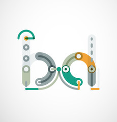 Linear initial letters, logo branding concept