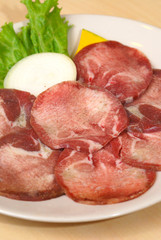 beef tongue sliced
