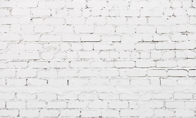 Old white brick wall background. 