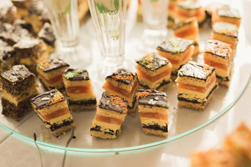 Buffet with a variety of delicious sweets, food ideas, celebration