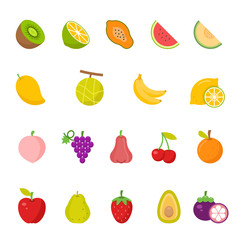 Color icon set - fruit