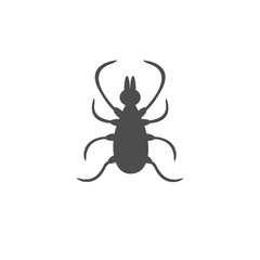 Tick insect silhouette. Mite deer ticks icon. Dangerous black parasite. White background. Isolated. Flat design.