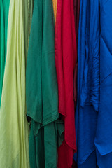 Multicolored fabric for sale at the market