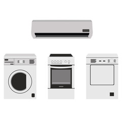 Home electronics appliances circle infographics template concept. Icons design for your product or design, web and mobile applications